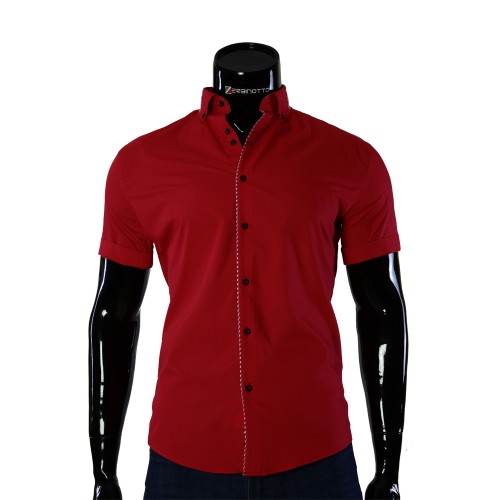 Мужская рубашка однотонная с коротким рукавом GF 0611-3