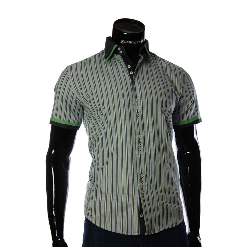 Мужская рубашка в полоску с коротким рукавом GF 0848-2