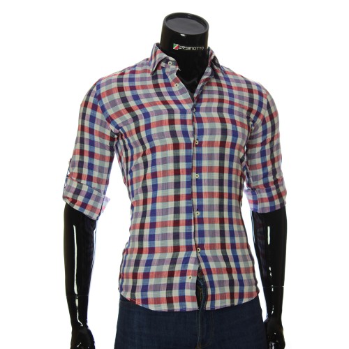 Мужская приталенная рубашка в клетку GF 0111-1