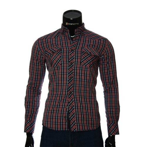 Мужская приталенная рубашка в клетку GF 0114-5