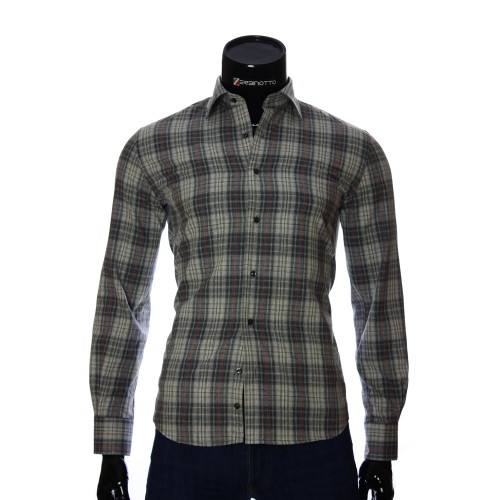 Мужская приталенная рубашка в клетку GF 2940-9