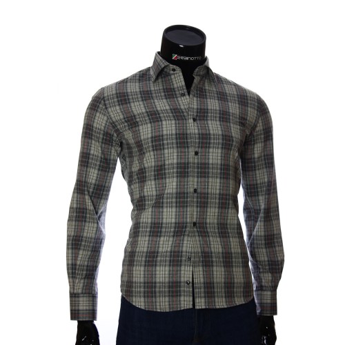 Мужская приталенная рубашка в клетку GF 2940-9