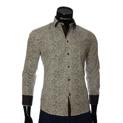 Мужская приталенная рубашка в узор NP 1280-2