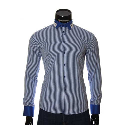 Мужская приталенная рубашка в полоску NP 1570-1