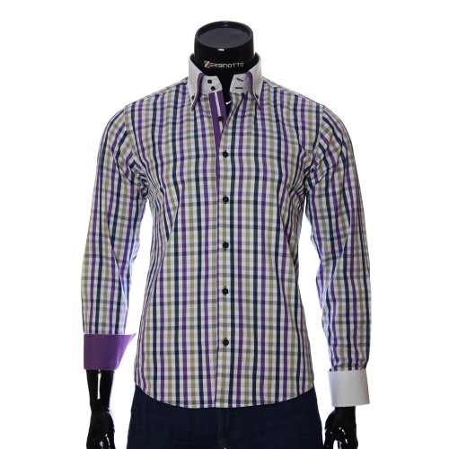 Men`s Slim Fit checkered shirt BEL 1855-5