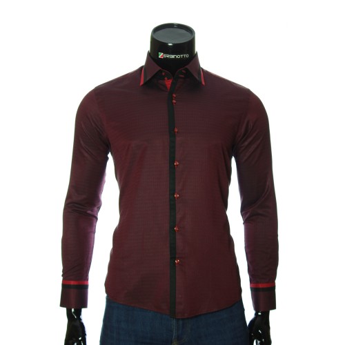 Мужская приталенная рубашка в узор BEL 1856-6