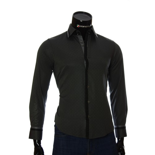 Мужская приталенная рубашка в узор BEL 1856-10