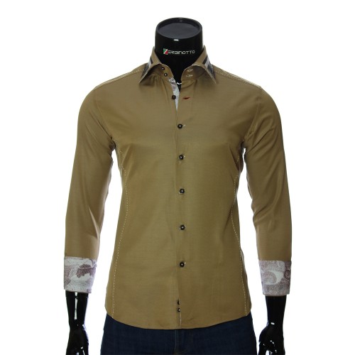 Чоловіча однотонна приталена сорочка BEL 1864-8