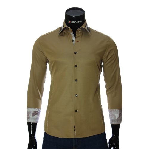 Мужская однотонная приталенная рубашка BEL 1864-24