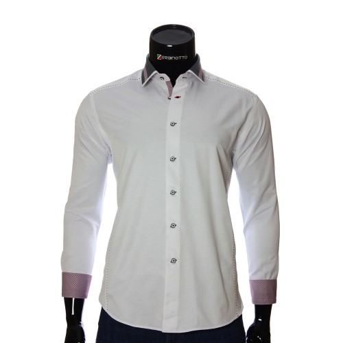 Мужская однотонная приталенная рубашка BEL 1870-1