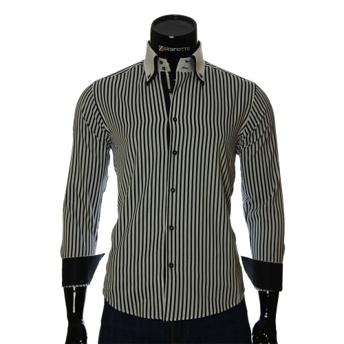 Мужская приталенная рубашка в полоску BEL 1871-2