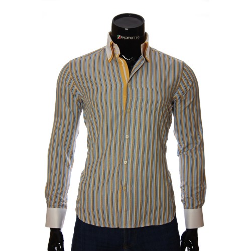 Мужская приталенная рубашка в полоску BEL 1871-11