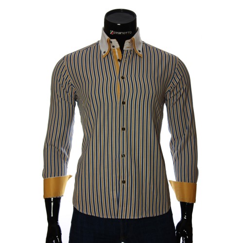 Мужская приталенная рубашка в полоску BEL 1871-16