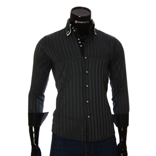 Мужская приталенная рубашка в полоску MM 1877-2