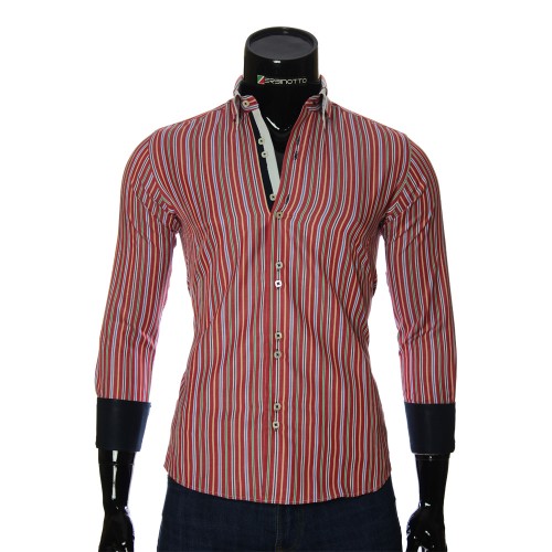 Мужская приталенная рубашка в полоску BEL 1878-11