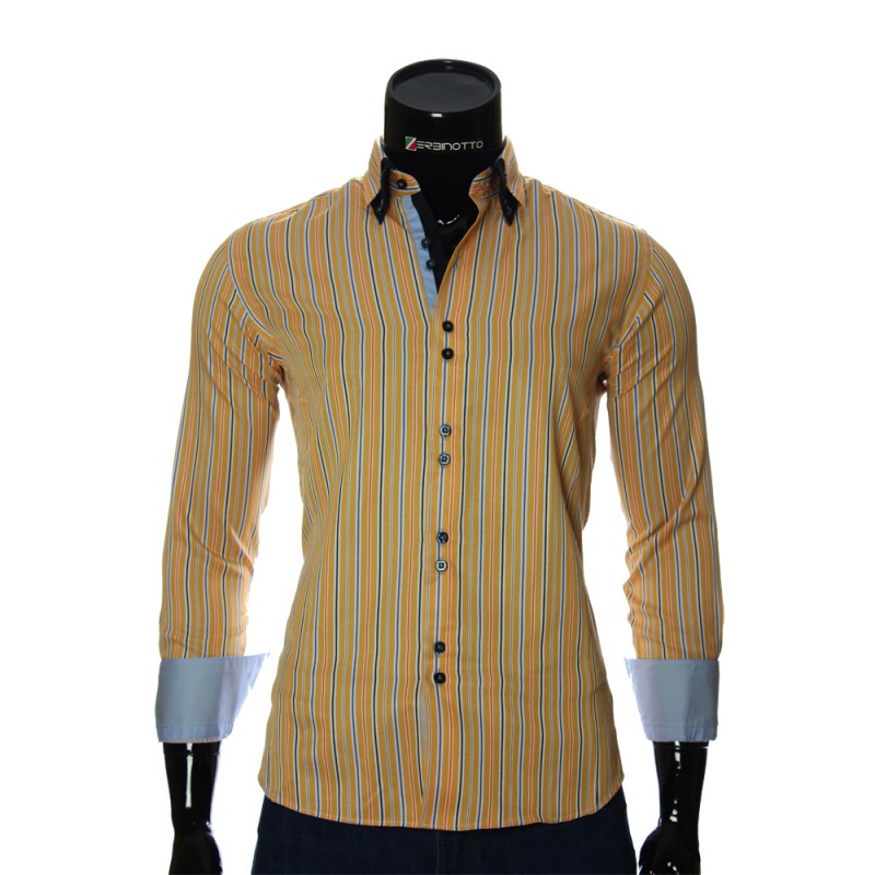 Мужская приталенная рубашка в полоску BEL 1878-12