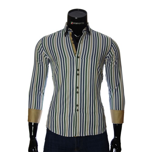 Мужская приталенная рубашка в полоску BEL 1880-4
