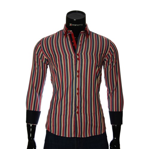 Мужская приталенная рубашка в полоску BEL 1880-8