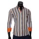 Мужская приталенная рубашка в полоску BEL 1880-12