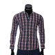 Мужская приталенная рубашка в клетку MM 1883-7
