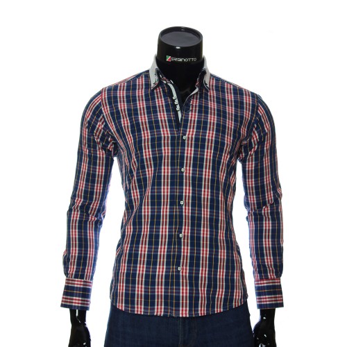 Мужская приталенная рубашка в клетку MM 1883-7