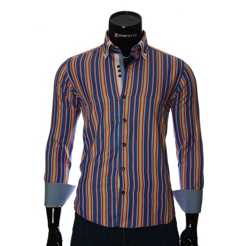 Чоловіча приталена сорочка у смужку VEN 1885-2