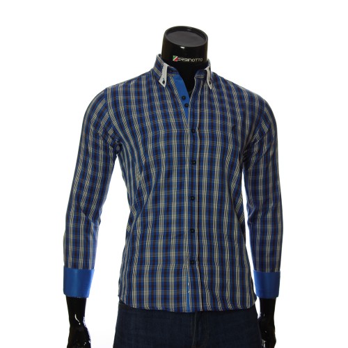 Мужская приталенная рубашка в клетку LG 1909-4