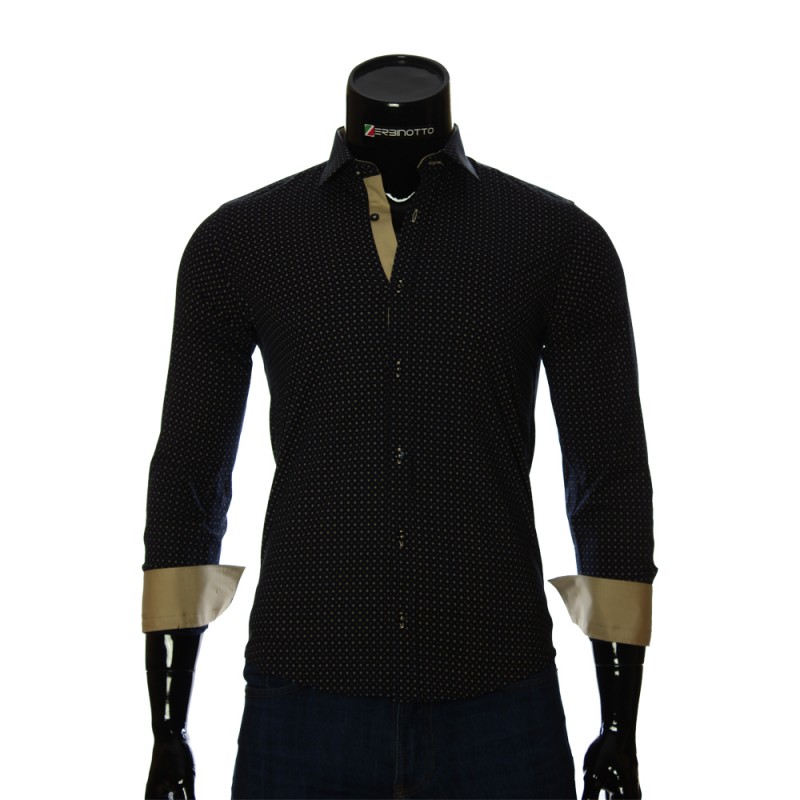 Мужская приталенная рубашка в узор BEL 1916-6