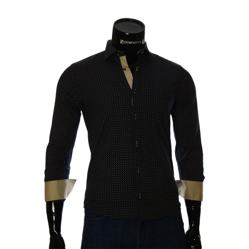 Мужская приталенная рубашка в узор BEL 1916-6