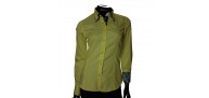 Double Collar Satin Cotton Yellow Shirt TNL 0889