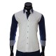 Мужская однотонная приталенная рубашка MM 1901-13