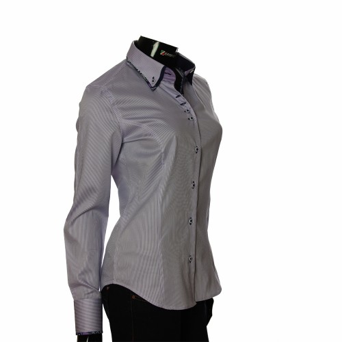 Женская приталенная рубашка в полоску IMK 1029-3