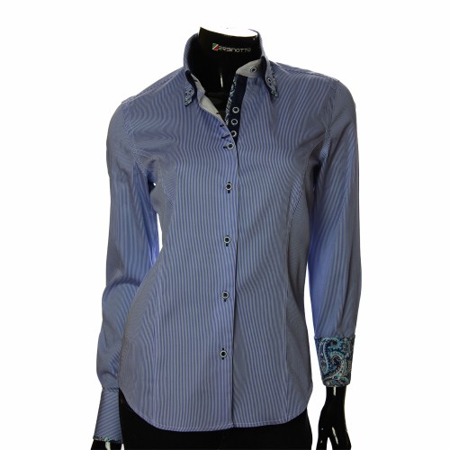 Женская приталенная рубашка в полоску IMK 1029-6