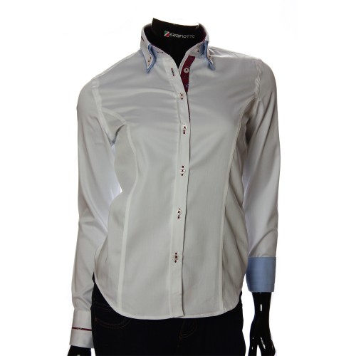Женская однотонная приталенная рубашка DMN 1023-2