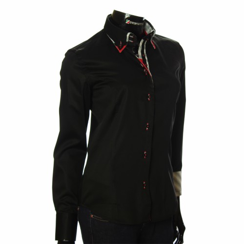 Женская однотонная приталенная рубашка DMN 1025-2