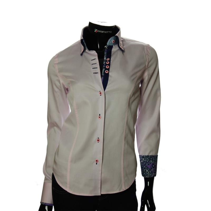 Женская однотонная приталенная рубашка TNL 1027-3