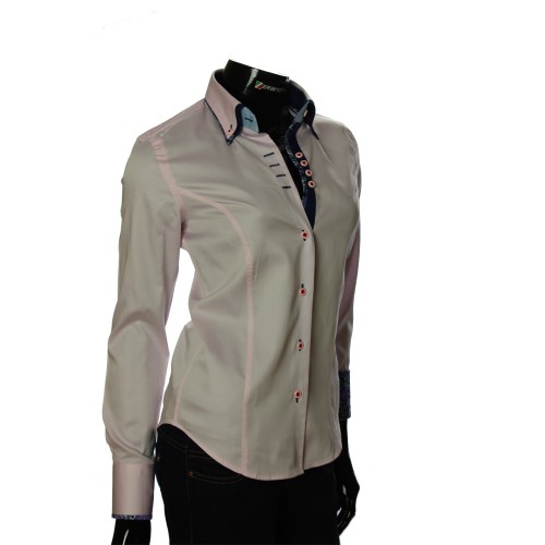 Женская однотонная приталенная рубашка TNL 1027-3