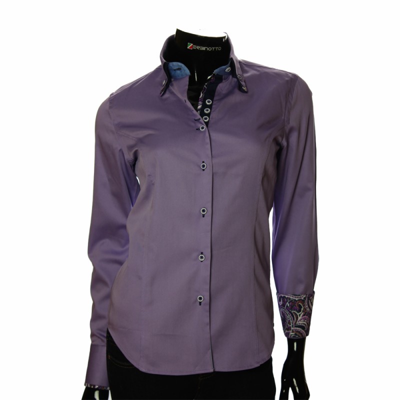 Женская однотонная приталенная рубашка TNL 1027-5