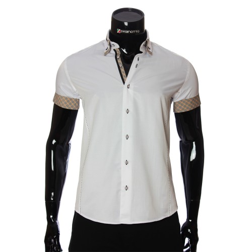 Men`s Slim Fit plain shirt with short sleeve MM 923-2
