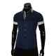 Men`s Slim Fit plain shirt with short sleeve MM 925-1