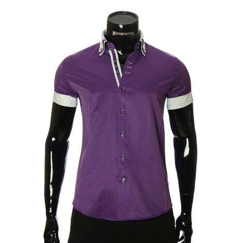 Men`s Slim Fit plain shirt with short sleeve MM 925-4