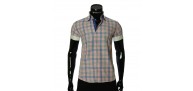 Men`s Slim Fit plaid shirt with short sleeve MM 925-9