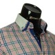 Men`s Slim Fit plaid shirt with short sleeve MM 925-9