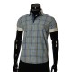 Men`s Slim Fit plaid shirt with short sleeve MM 925-4