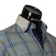 Men`s Slim Fit plaid shirt with short sleeve MM 925-4