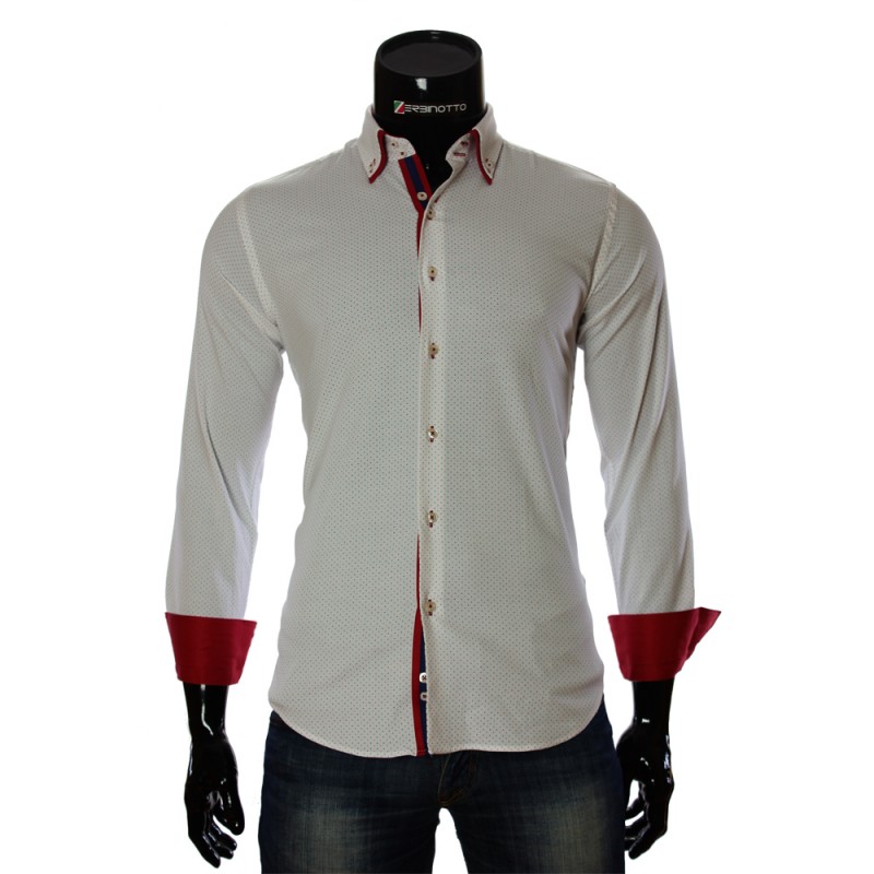 Мужская приталенная рубашка в узор KC 1968-4