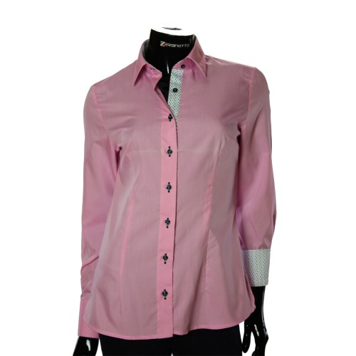 Женская однотонная приталенная рубашка LF 0001-1