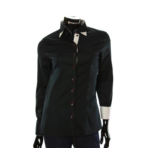 Женская однотонная приталенная рубашка LF 0011-1