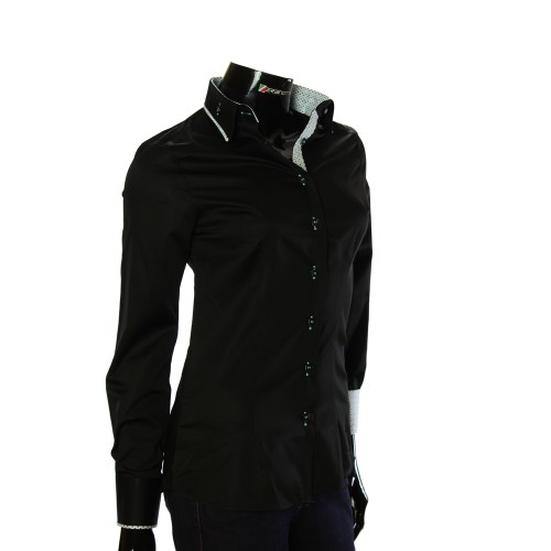 Женская однотонная приталенная рубашка LF 0020-2