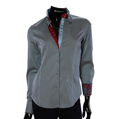 Женская приталенная рубашка в полоску TNL 1033-5